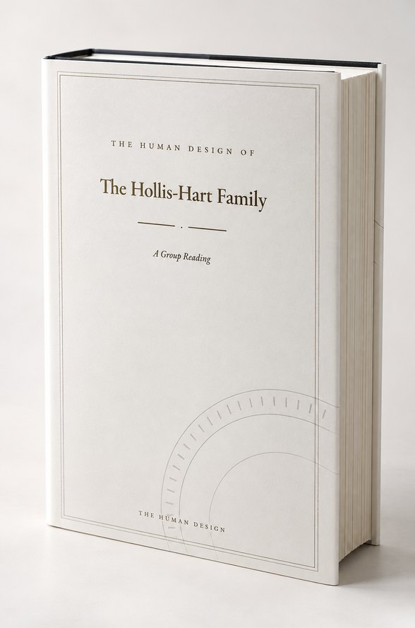 The Family Blueprint, a sample edition standing on cream: the dust jacket with a family name set in gold